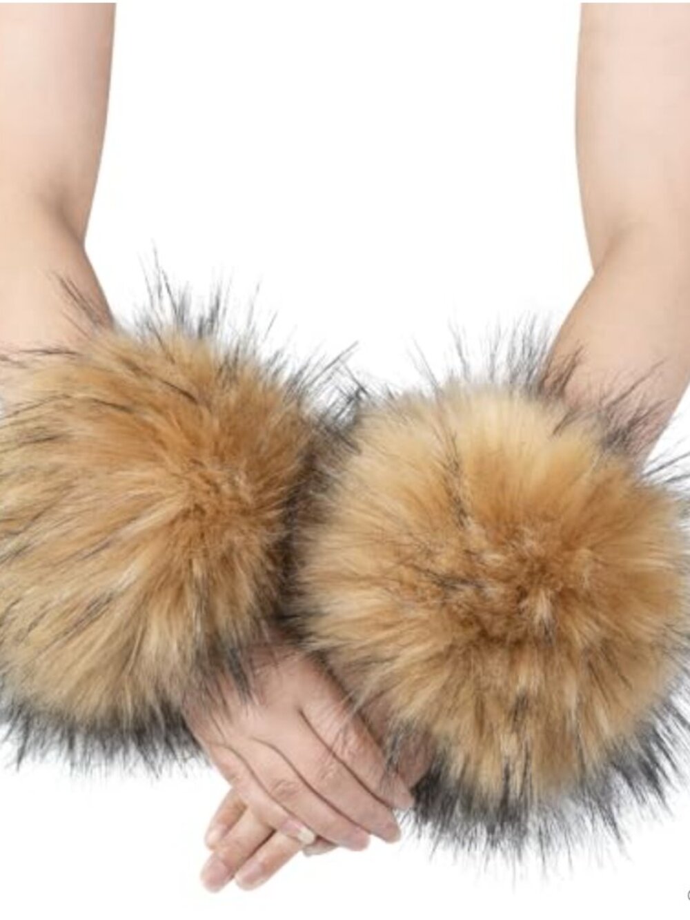 Faux Fox Fur Arm Warmers Wristband Sleeve Cuffs Elastic Warm